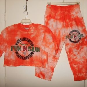 Vintage Rare 2 Piece Fun N Sun Tie Dye Set